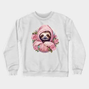 Pink Christmas Sloth Crewneck Sweatshirt